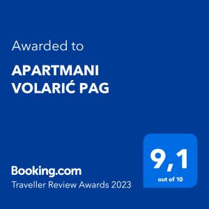 APARTMANI VOLARIĆ PAG