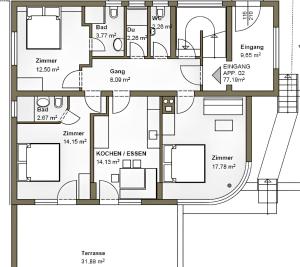 Three-Bedroom Apartment with Terrace and Mountain View room in Appartements Rettenbacher
