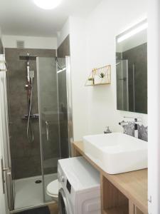 Appartements Terrasse, vue sur jardin arbore et place de parking gratuite : photos des chambres