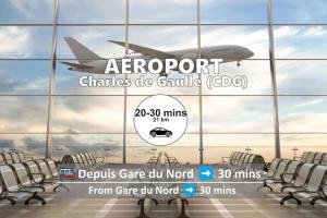 Appartements Apartment l Room, kitchen, bathroom & parking l 25 mins from Paris Gare du Nord, CDG airport & Stade de France : photos des chambres
