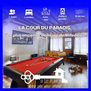 Cour du paradis 4pers Billard Baby-foot 20min mer