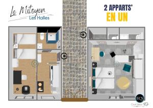 Appartements Le Mitoyen - Proche du quartier des Halles : photos des chambres