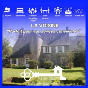 Maisons de vacances Voisine 15pers SPA Billard 15min Mer : Maison 7 Chambres