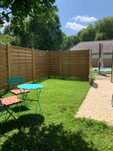 chambre salon indépendant, salle de bain wc privés, jardin privé, piscine partagée près dun lac