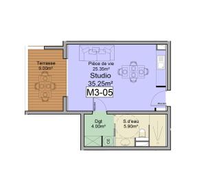 Studio T1 bis vue mer Propriano