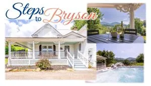 STEPS TO BRYSON - MTN VIEWS, HOT TUB, FIREPIT, WALK TO TOWN! - Franklin Grove