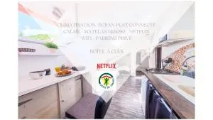 Studio DUPLEX Atypique, classé et Label "Gîte de France" 5min centre, 15min gare, CLIMATISATION, Lit double, Calme et Cosy, NETFLIX , WIFI, Parking, boite à clés arrivée tardive - Gîtes La Tarine - Thénésol