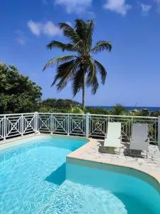 Villa Muscade guadeloupe, piscine, vue mer et accès plage - Kahouanne