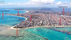 Edf á beira mar de Ponta Verde - Apt por temporada com 02 quartos com vista lateral mar - melhor localização na Orla de Maceió