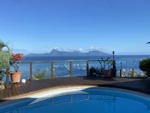 Temanahau Lodge Villa vue océan et Moorea - Atiue