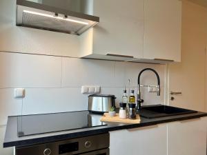 Design Apartment mit Balkon - Küche - Netflix