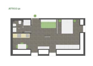 Penthouse Apartment room in Cirene Apartments Milano