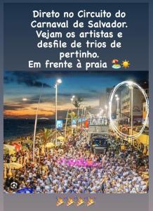 Belíssimo Flat direto na praia da Barra - Flat beira mar no circuito do Carnaval