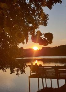 A private, cozy cottage on the shore of the lake, beautiful view