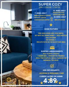 Super Cozy 2 bedroom with Fast WIFI and Queen Bed close to Downtown Houston!!