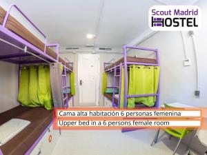Bed in 6-Bed Female Dormitory Room with Shared Bathroom room in Scout Madrid Hostel