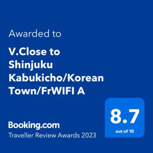 V.Close to Shinjuku KabukichoKorean TownFrWIFI A