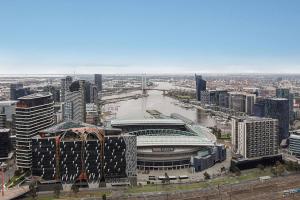 Skyline Panorama in Melbourne CBD with Parking