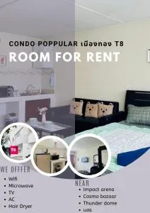 For rent condo popular T8 fl9 - Thung Si Kan
