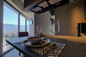 Bright luxurious flat with stunning view workspace