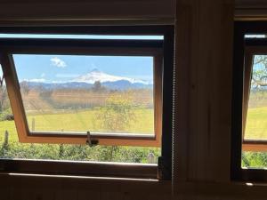 Preciosa cabaña pet friendly con vista a volcanes Villarica y Choshuenco, cerca Termas