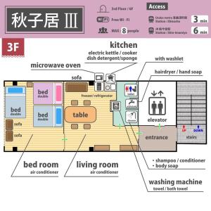 新営業120㎡电梯日式公寓房两层整租南海線關西機場直达地铁2分钟至日本橋黒門市場道顿堀心斋桥