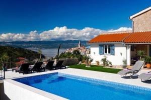 Romantic stone villa with pool, panoramic sea view near the beach - by Traveler tourist agency Krk ID 2134