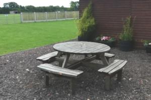 Log cabin with secure garden