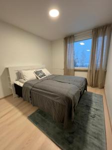 Ylimmän kerroksen tilava kolmio jokinäkymällä