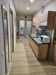 Kauno apartamentai Big room king size bed