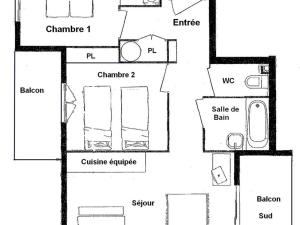 Appartements Location Appartement 3 pieces, 2 SDB, 6-7 pers. avec Parking a Bisanne 1500 - FR-1-293-92 : photos des chambres