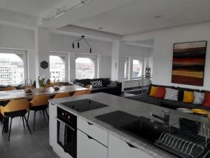 100m2 penthouse on top of the city 1000Mbs, airc.