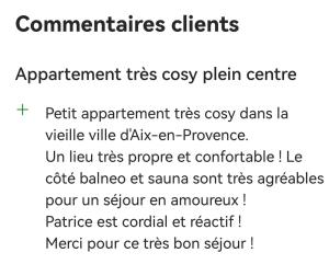 Appart Aix sauna jacuzzi balneo spa privatifs hyper centre historique cour intérieur