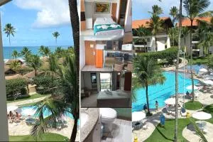 Estúdio Marulhos, varanda com vista de mar e parque aquático, à beira-mar mar de Muro Alto, com wi-fi, restaurante, estacionamento e a 10' de Porto de Galinhas - 伊波茹卡