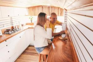 Bus Hotel with HotTube in the middle of mountain