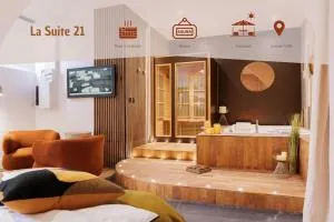 La suite du 21 - jacuzzi - sauna - centre ville - 布雷斯地区布尔格