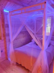 Luxury log cabin with wood fired hot tub