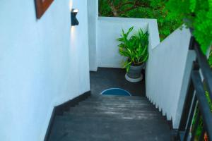 Charming dark lodge in river