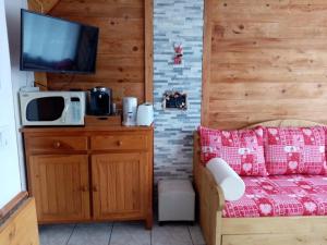 Appartements Studio cosy 4 pers, RDC, Sud, a 300m des pistes et 250m commerces, bien equipe, animaux admis. - FR-1-733-116 : photos des chambres