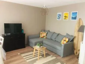 Appartement T2 calme absolu, large terrasse, garage vélo, 5 min océan - Cinq-Cantons