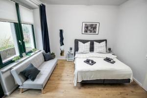 Ferienwohnung Lorenz mit kostenlosem Parkplatz Boxspringbett Küche