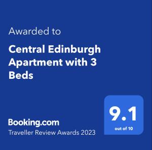 Traveller Award Winner 2024 - Edinburgh Apartment with 3 Beds