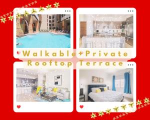 Private Rooftop Terrance-Walk Score 81-Shopping District-King Bed-Parking 4021