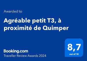 Agréable petit T3, à proximité de Quimper