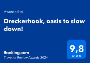 Dreckerhook, oasis to slow down!