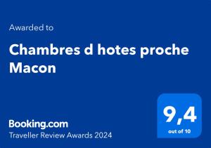Chambres d hotes near Mâcon with secure Parking