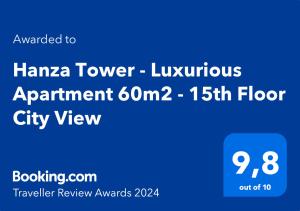 Hanza Tower - Luxurious Apartment 60m2 - 15th Floor City View