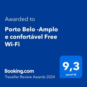 Porto Belo -Amplo e confortável Free Wi-Fi