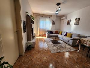 Cozy sunlit apartment with scenic balcony view