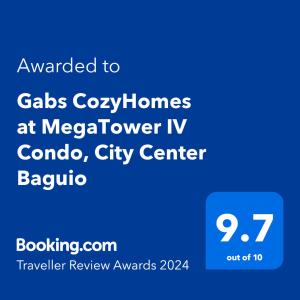 Gabs CozyHomes at MegaTower IV Condo, City Center Baguio